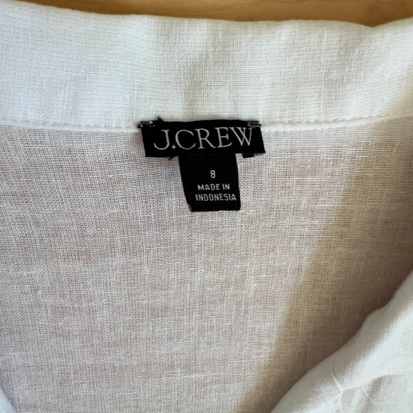 JCrew Linen/Cotton Woven Shirt White Size 8 - Picture 4 of 6
